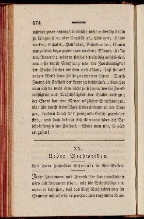 XX. Ueber Viehweiden