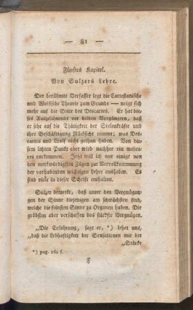 Fünftes Kapitel. Von Sulzers Lehre