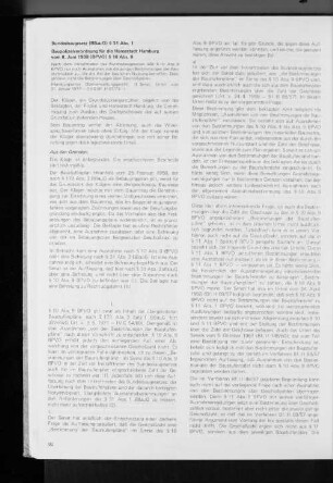 Bundesbaugesetz (BBauG) § 31 Abs. 1 Baupolizeiverordnung für die Hansestadt Hamburg vom 8. Juni 1938 (BPVO) § 10 Abs. 9