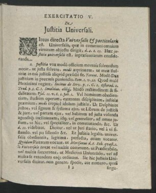 Exercitatio V. De Iustitia Universali.
