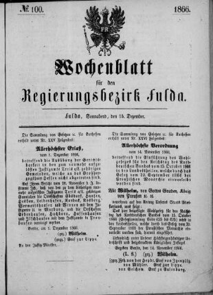 Nr. 100, Ausgabe vom 15. Dezember 1866