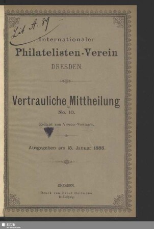 10.1888: Vertrauliche Mitteilung