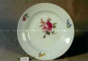 Teller mit Dekor "Natürliche Blume" ("Deutsche Blume")