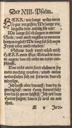 Der XIII. Psalm.