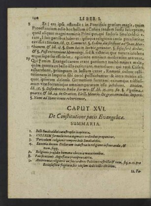 Caput XVI. De Constitutione pacis Evangelicae.
