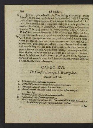 Caput XVI. De Constitutione pacis Evangelicae.