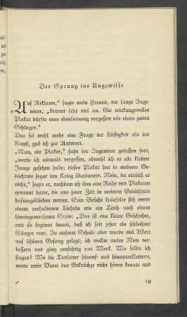 Der Sprung ins Ungewisse