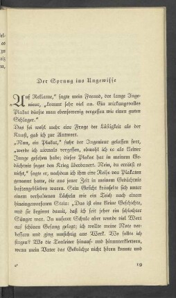 Der Sprung ins Ungewisse