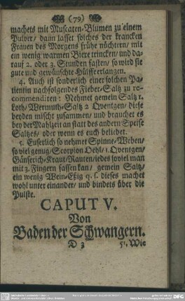 Caput V. Von Baden der Schwangern