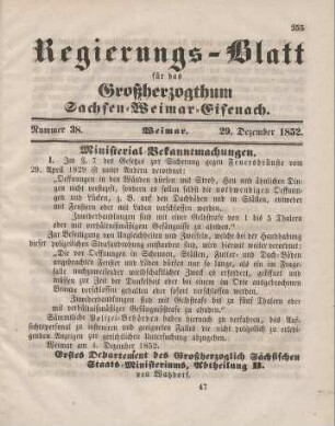 Nr. 38 : 29. Dezember 1852