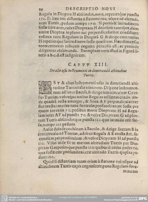 Caput XIII. De alio usu Instrumenti in dimetienda altitudine Turris.