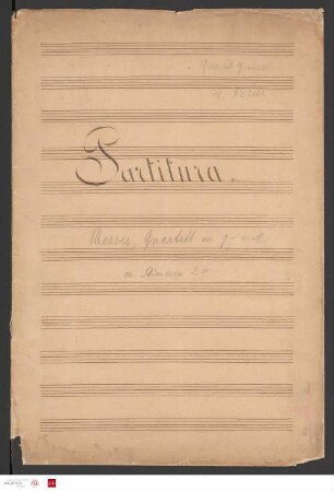 Quartett in g-moll : m. Stimmen 2x : Partitura