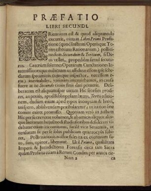 Præfatio Libri Secundi.
