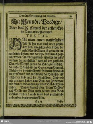 Die Neundte Predigt