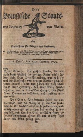 2tes Stück, den 12ten Januar 1799