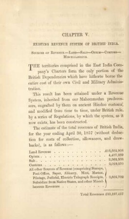 Chapter V. Existing revenue system of British India