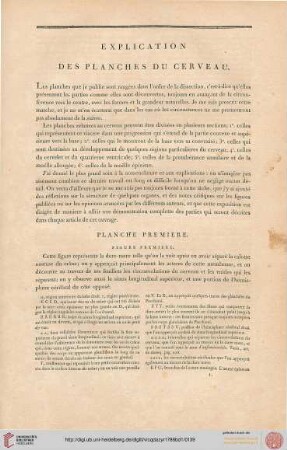 Explication des planches du cerveau