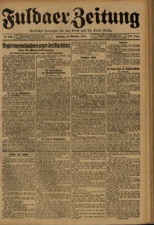 Ausgabe vom Freitag, den 13. Oktober 1922.