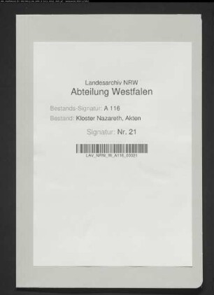 Spezifikation der Ländereien des Mellricher Hofs in Geseke.