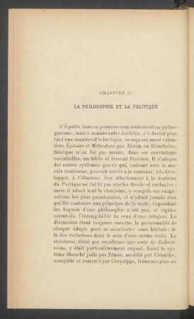 Chapitre II - La philosophie et la politique