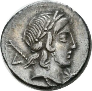 Denar des P. Crepusius mit Darstellung eines Reiters