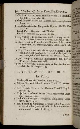 Critici & Literatores.
