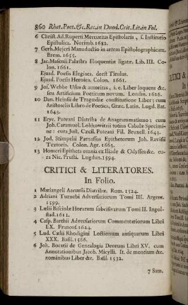 Critici & Literatores.