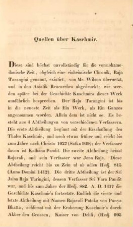 Quellen über Kaschmir