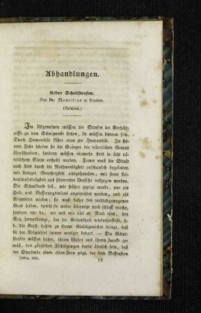 Ueber Schulstrafen : (Beschluß)