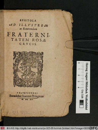 Epistola Ad Illustrem ac Reverendam Fraternitatem Rosae Crucis