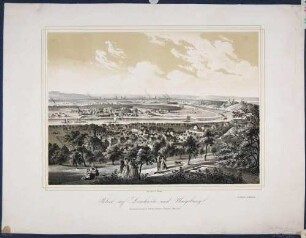 Loschwitz und Blasewitz bei Dresden von der Oberloschwitzer Höhe, weiter Panoramablick über das Elbtal mit Dresden nach Südwesten