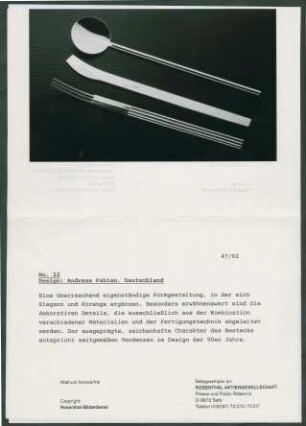 Essbesteck von Andreas Fabian