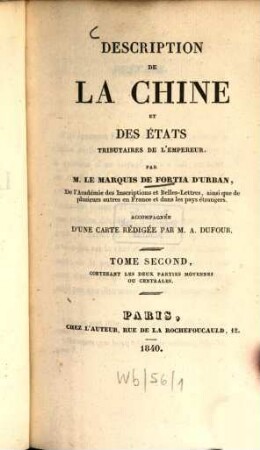Description de la Chine et des ètats tributaires de l'empereur, 2