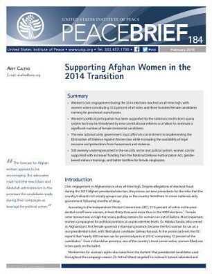 Supporting Afghan women in the 2014 transition