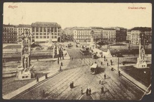 Ansichtskarte Oranienbrücke am Oranienplatz mit Straßenbahnen