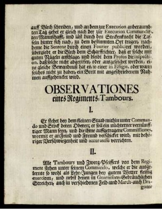 Observationes eines Regiments-Tambours