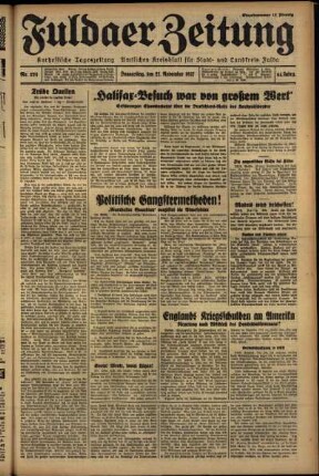 Ausgabe vom Donnerstag, den 25. November 1937.