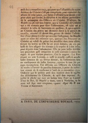 Arrest Du Conseil d'Etat Du Roi, Du 6 Mars 1754 : Extrait des Registres du Conseil d'Etat