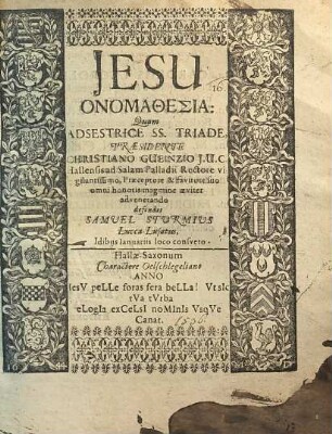 Jesu Onomathesia