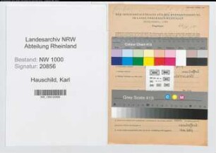 Entnazifizierung Karl Hauschild, geb. 24.08.1894 (Lehrer)