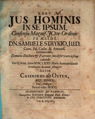 Jus Hominis In Se Ipsum