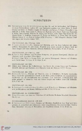 III. Miniaturen (Nr. 295 - 339)