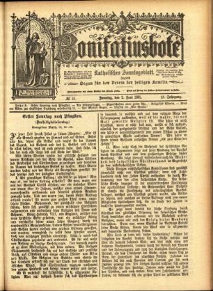 Erste Ausgabe vom Sonntag, den 02. Juni 1901.