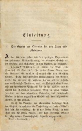 Allgemeine Literaturgeschichte, 1. Die Literatur der alten Völker und des Mittelalters