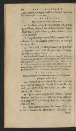 Pars Tertia. Dominus quinque panibus & duobus piscibus saturat quinquies mille viros.