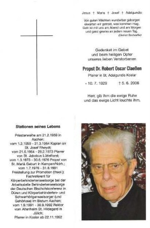 Claeßen, Dr. Robert Oskar