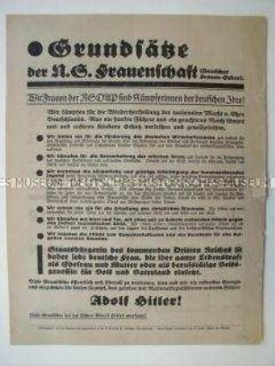 Wahlflugblatt der NSDAP zur Reichstagswahl am 31. Juli 1932 mit Ausrichtung auf die Frauen