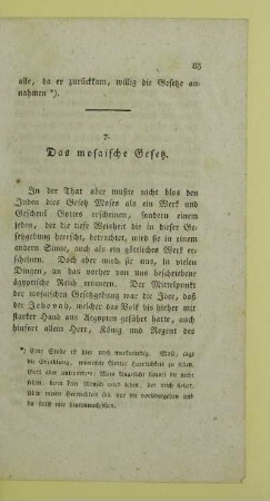 7. Das mosaische Gesetz