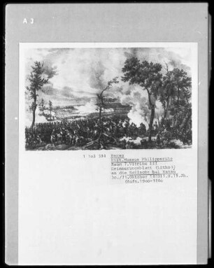 Erinnerungsblatt an die Schlacht bei Hanau (30./31. Oktober 1813)