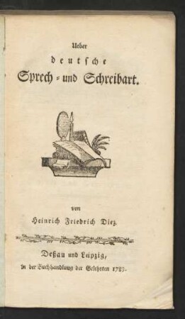 Ueber deutsche Sprech- und Schreibart.